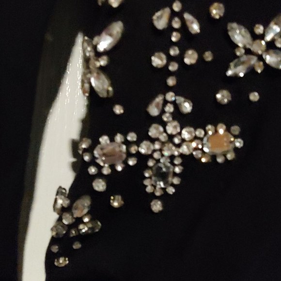 Hemant & Nandita Womens Black Handmade Blingy Sparkly Crystals Sweatshirt XS - Picture 9 of 14